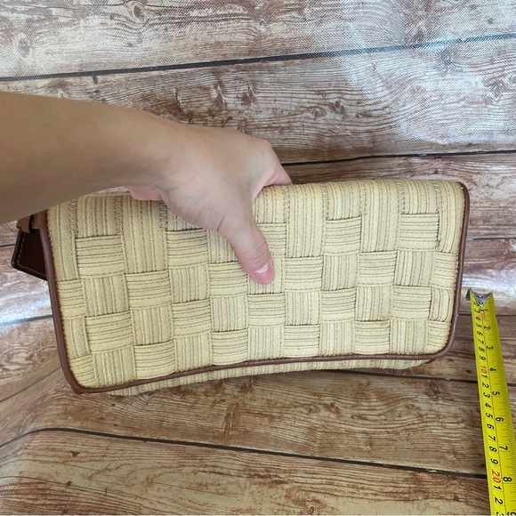 Cole Haan woven clutch hand bag tan color - Picture 11 of 11